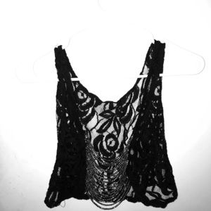 Charlotte Russe cropped lace top. Size M.